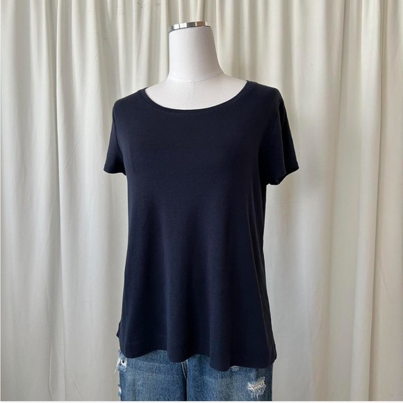 J.Jill Pima cotton tee Navy size small Petite. - Picture 2 of 8